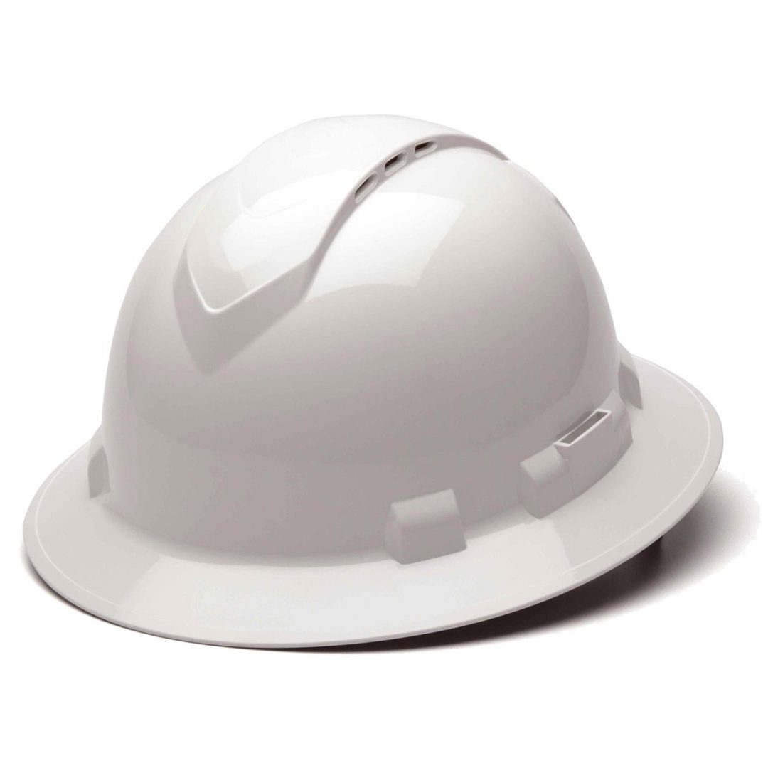 Pyramex Ridgeline Full-Brim Hard Hat w/ Logo, 4pt Ratchet, Green | Jaco ...